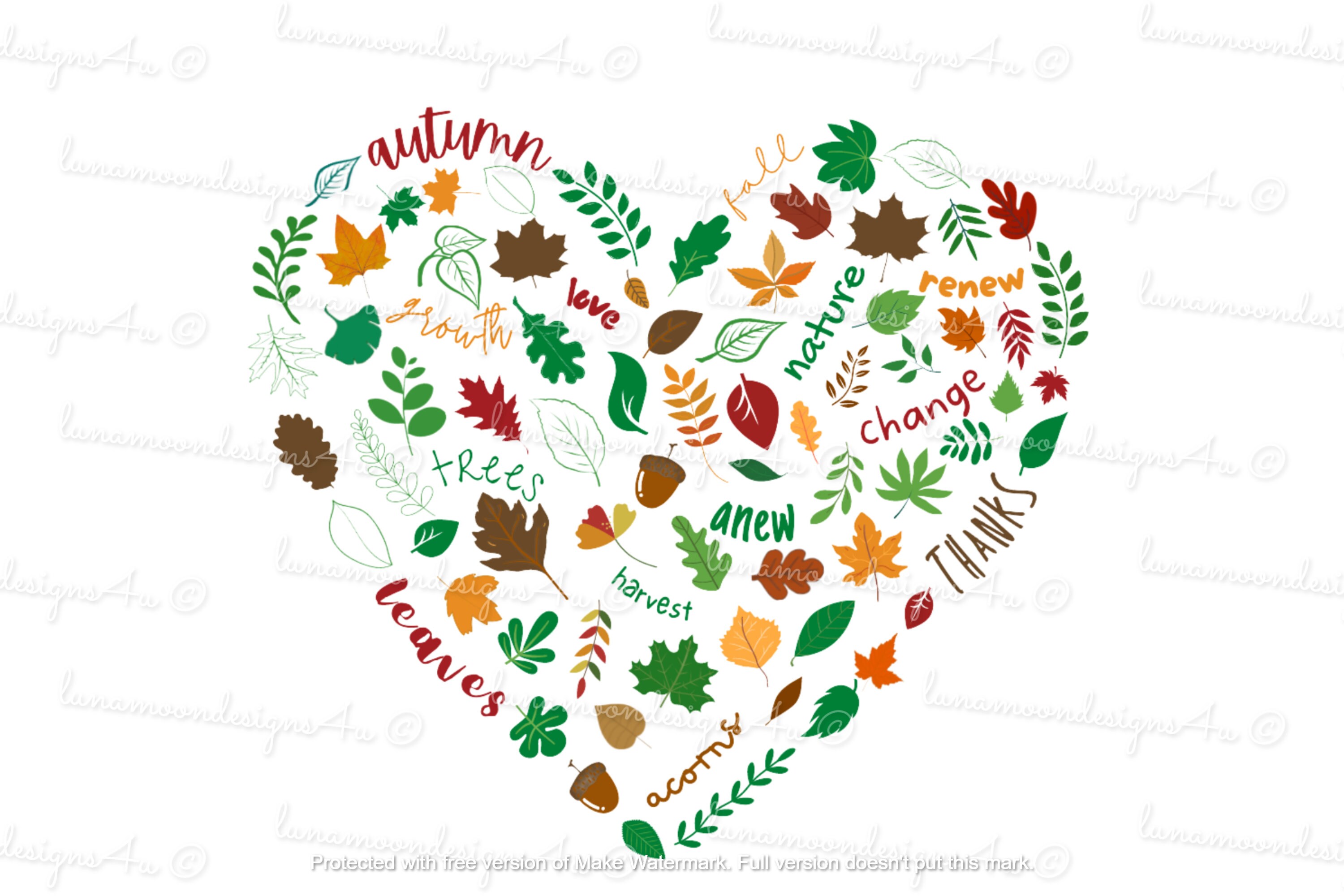 Fall Leaves Heart SVG, Sentimental Fall Words SVG, Cute Fall Png ...
