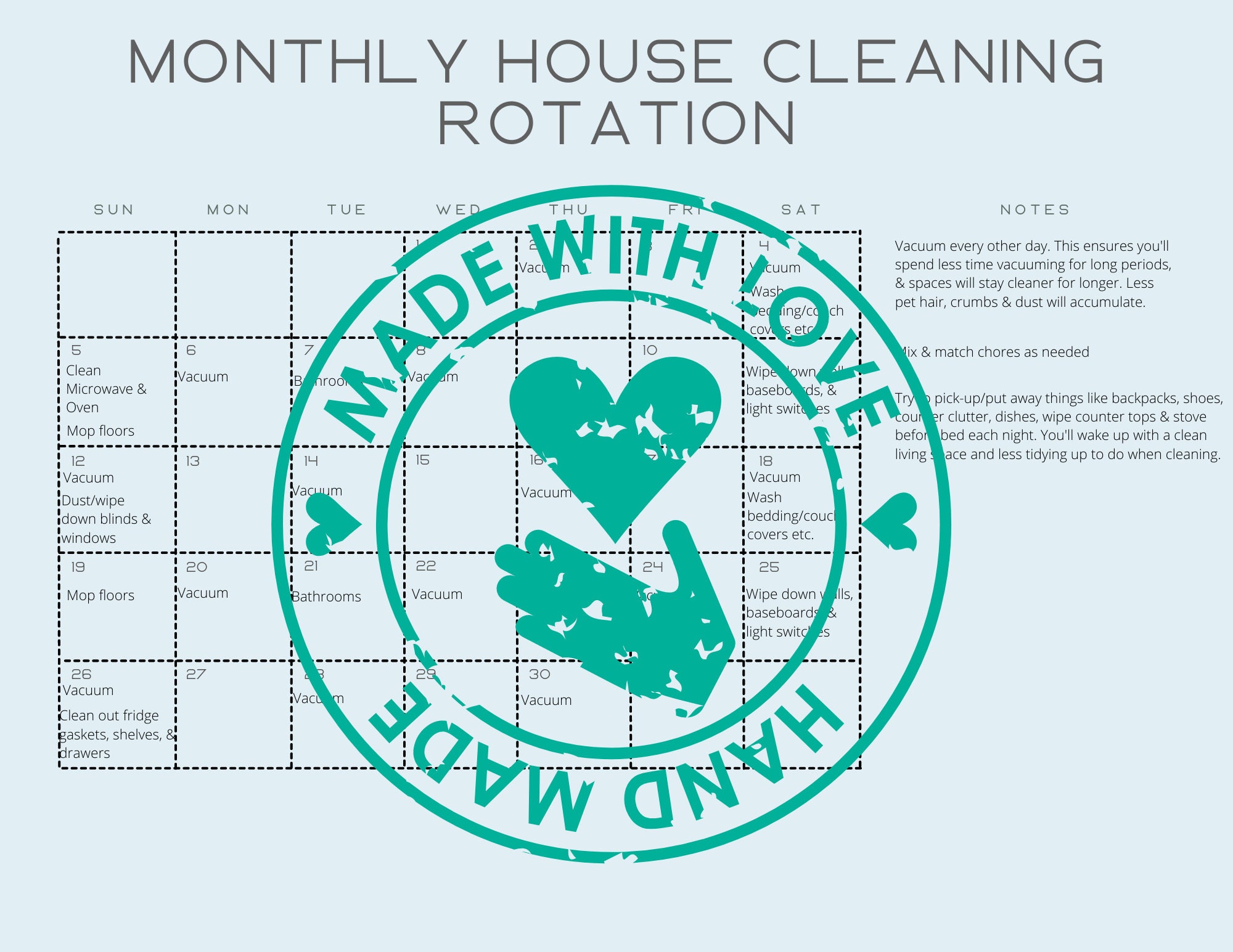 Rotating Chore Chart Etsy