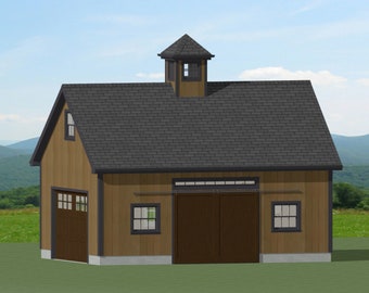 1 Car Garage Plan - 28&#39; x 20&#39; - Blueprint Construction Floor Plan (G4)