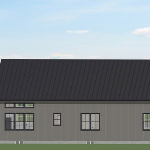 Barndominium House Plan Luxury Barndominium Ranch with 2 Bedrooms 1500 sqft Floorplan H11 image 3