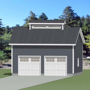 2 Car Garage Plan Blueprint with Cupola - 26&#39; x 24&#39;