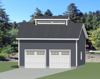 2 Car Garage Plan Blueprint with Cupola - 26' x 24'