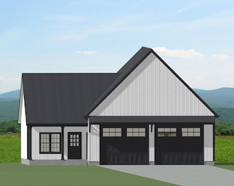 2 Car Garage Plan - 47' x 30' - with Bathroom, Workshop or Office and Storage Blueprint (G3)