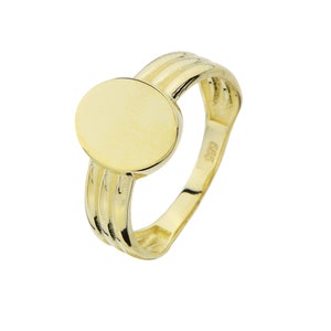 14K Gold Dainty Signet Ring/ Oval Signet Ring/Engraving Initial Signet Ring/ Vintage Signet Ring/Signet Ring Women/ Christmas Gift