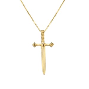 14K Gold Sword Necklace - Minimalist Gold Sword Necklace- Dainty Sword Necklace For Women- Sword Jewelry- Anniversary Gift - Birthday Gift
