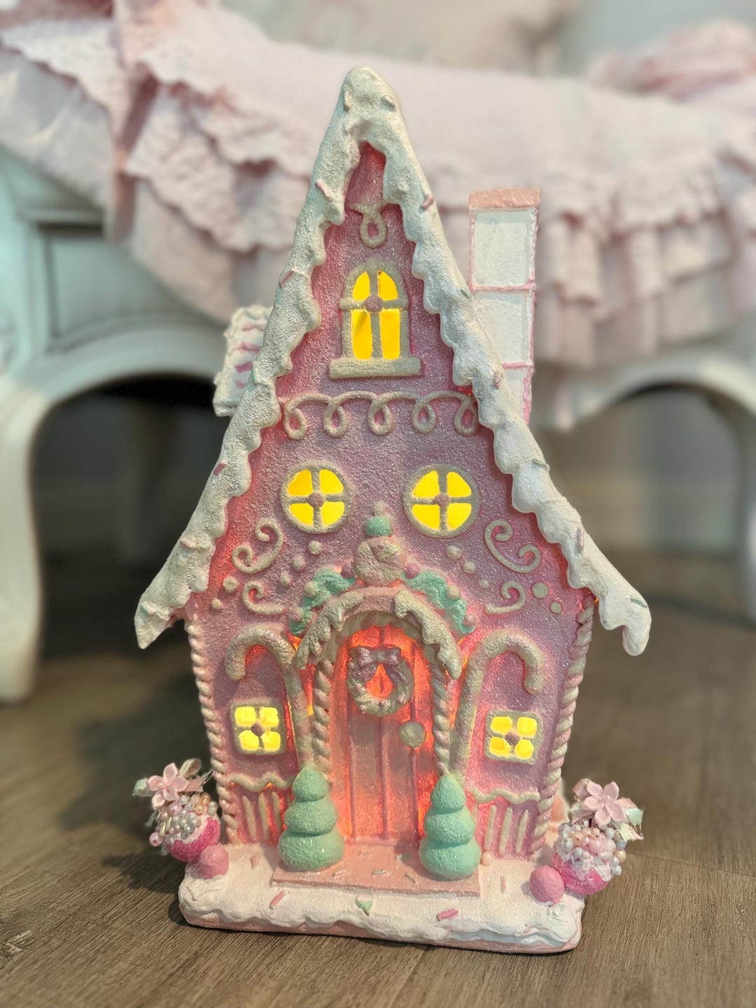 Pink Gingerbread Custom Made LED Pink Gingerbread House - Etsy