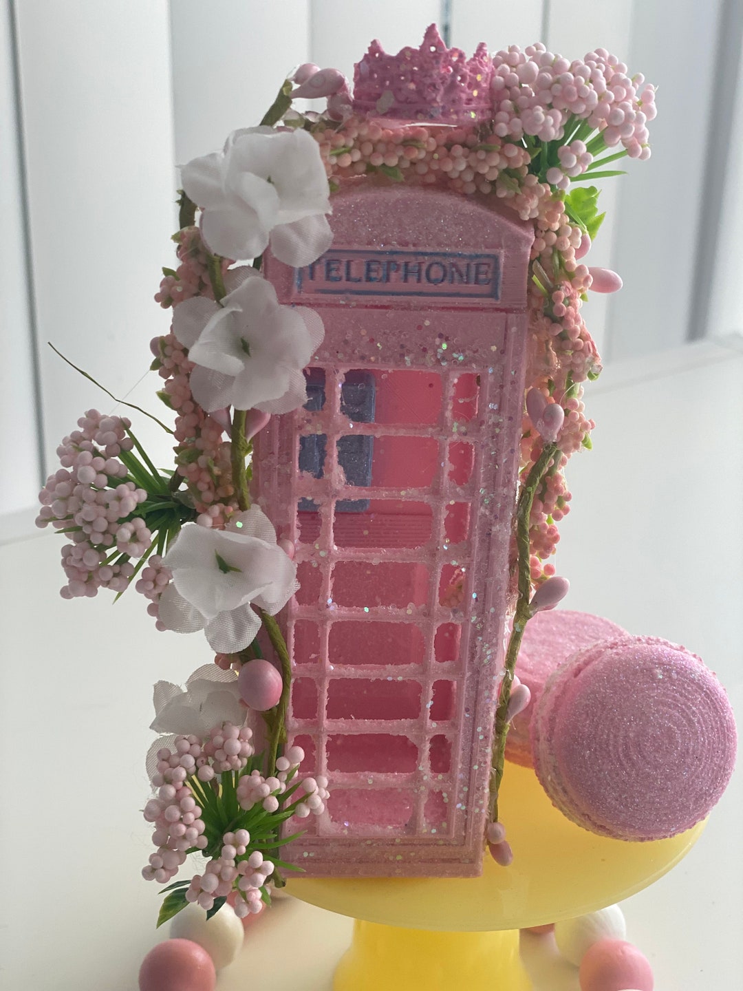 Pink British Phone Booth Decor Etsy