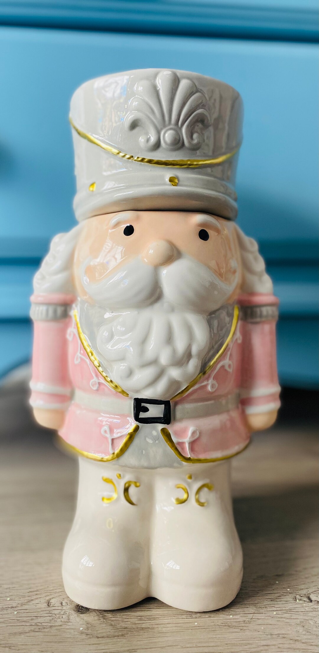 Pastel Nutcracker Cookie Jar Etsy