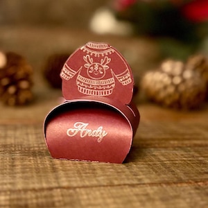 Festliches DIY Weihnachtszubehör: Rentier Geschenkboxen & Tischkarten | Druckbare Vorlagen | Personalisieren Dekor | Gastgeschenke