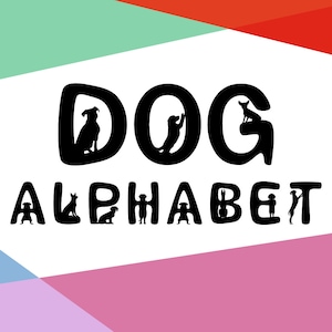 Hunde Alphabet: Silhouette Designs mit 26 Zeichen in png und svg Formaten