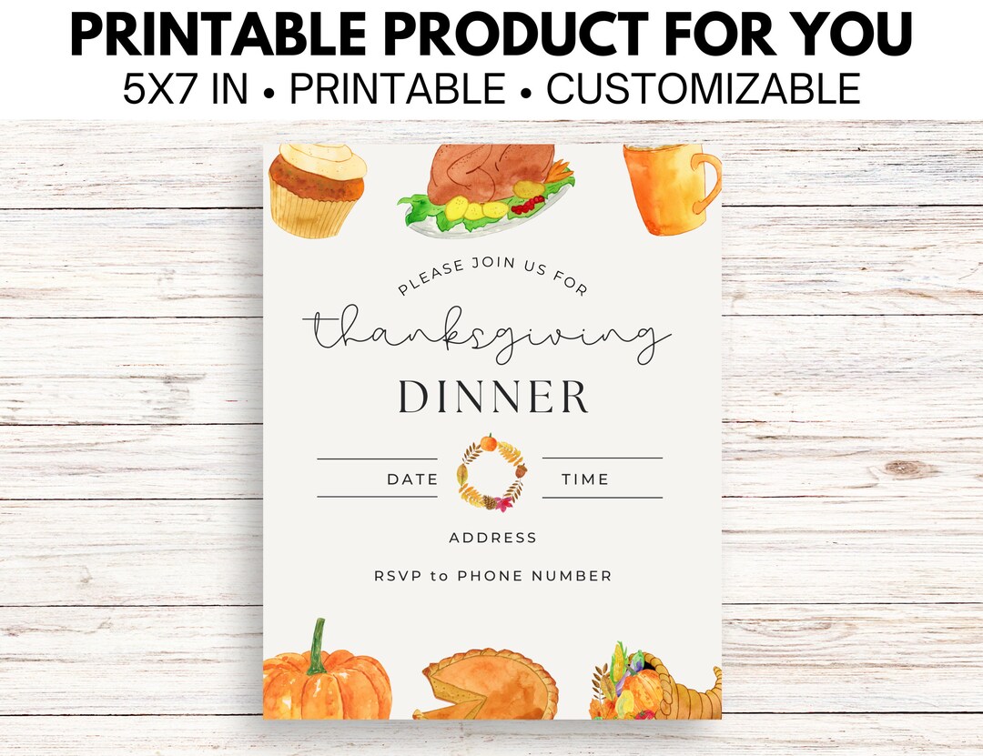 Friendsgiving Invitation - Custom and Editable Canva Template - Etsy