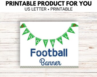 Banner de fútbol imprimible, fiesta de cumpleaños de fútbol, banner de cumpleaños de fútbol, decoraciones de fiesta de fútbol, DESCARGA INSTANTÁNEA