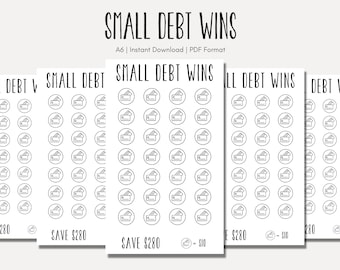 Rastreador de Poupança para Pequenas Dívidas - Economize 280 Dólares para Pagar Dívidas de Crédito - Download Digital A6 para Imprimir