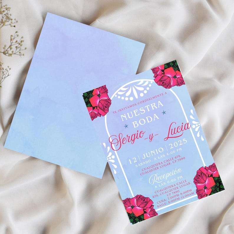 Wedding Invitation Spanish Customizable Template Creative Loteria Theme ...