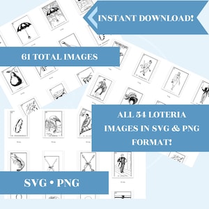 Descarga digital SVG de lotería, lotería mexicana para silueta de Cricut, decoración divertida para fiestas, archivos PNG de lotería, archivos para manualidades, archivos láser