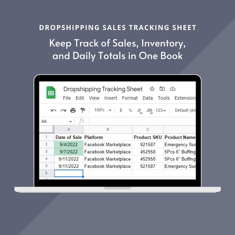 Inventory Dropship Spreadsheet Template
