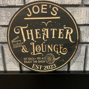 Insegna personalizzata per lounge / Incisioni personalizzate per teatri e lounge / Insegna personalizzata per teatri