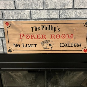 Custom Casino Sign – Poker Room Wall Art – Man Cave Decor – Personalized Las Vegas Gift – Gambling & Game Room Sign for Him or Dad