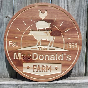 Custom Farm Sign | Personalized Wood Sign | Wooden Animal Sign | Custom Engraved Wood Sign