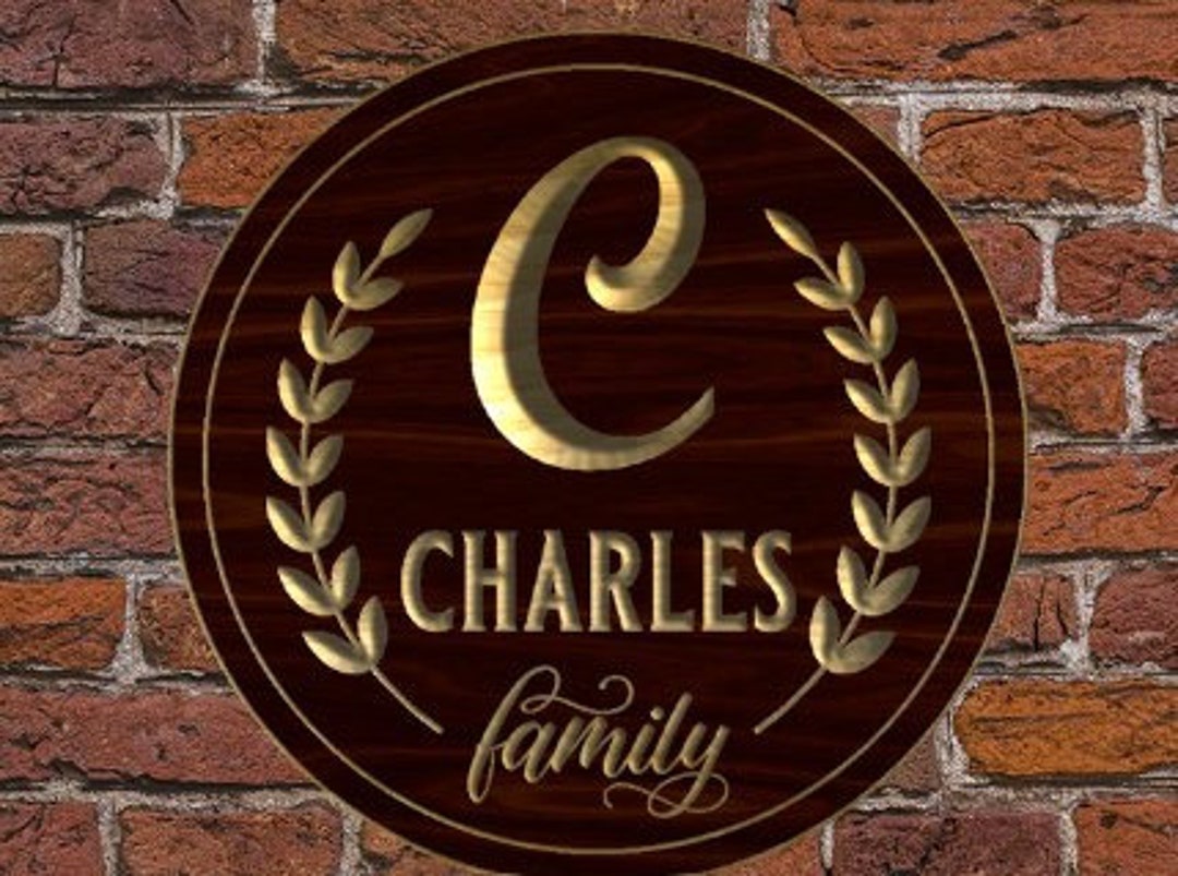 Custom Wood Family Name Sign Personalized Monogram Sign Wooden Monogram ...