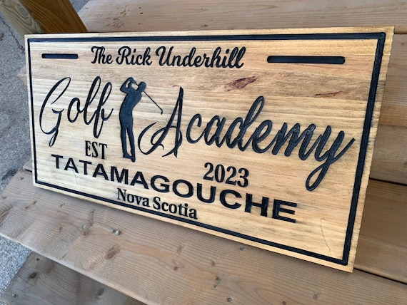 Personalized Golf Sign, Golf Academy Sign, Golfer Gift, Custom Golf Logo, Golf Wall Art, Fathers Day Gift, Golf School Sign, Golfer Wall Art