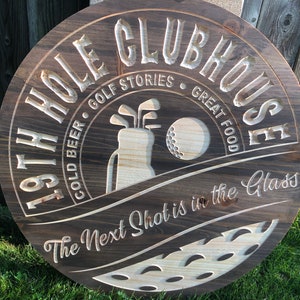 Custom Golf Sign | Custom Name Engraving | Personalized Golf Sign | Father&#39;s Day Gift | Engraved Wooden Sign | Wood Sign