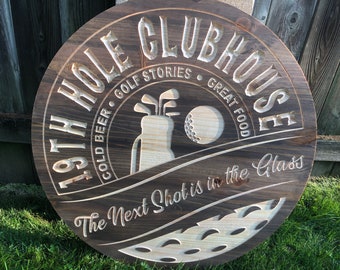 Custom Golf Sign | Custom Name Engraving | Personalized Golf Sign | Father's Day Gift | Engraved Wooden Sign | Wood Sign