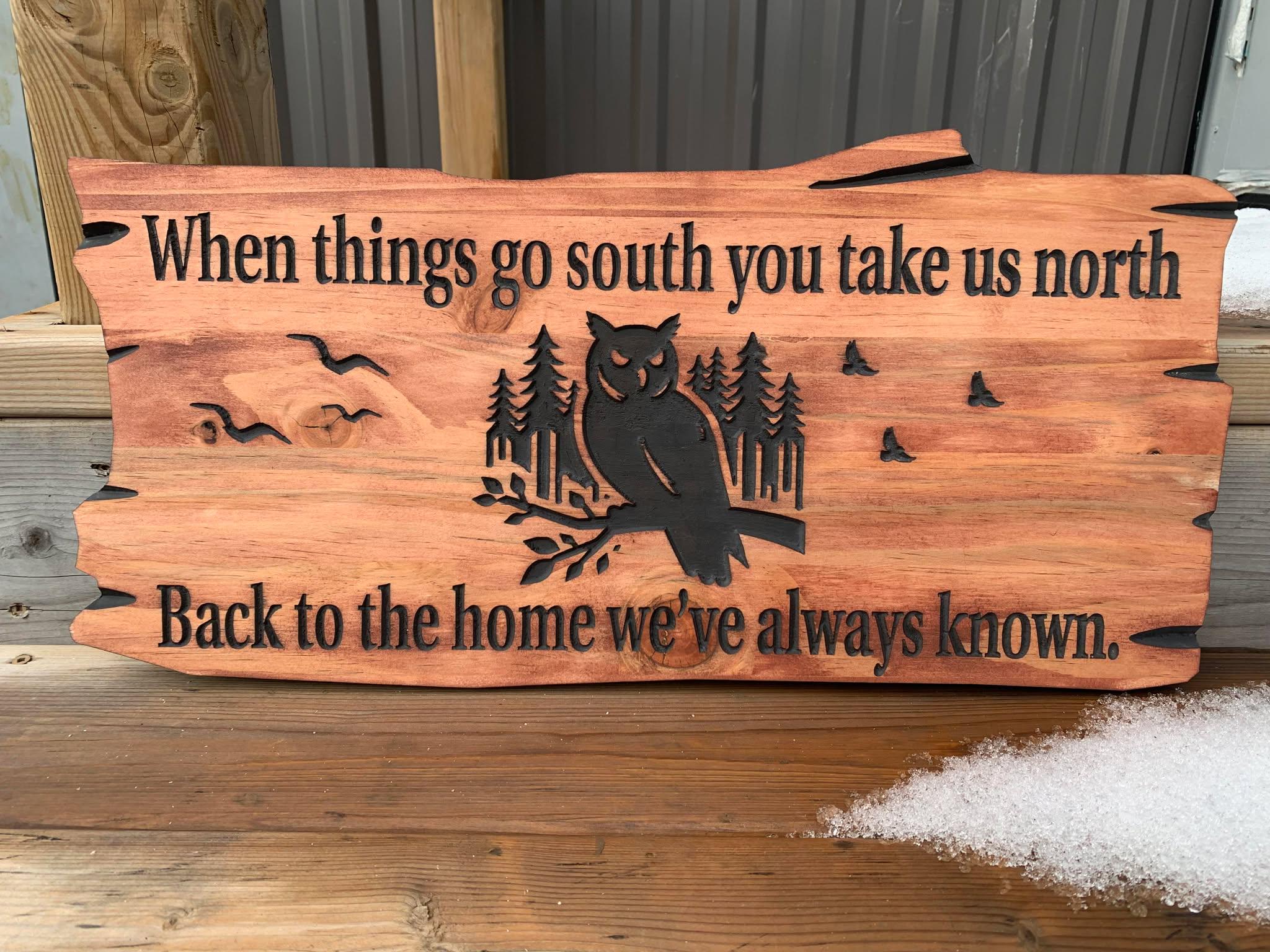 Wood Owl Cottage Sign, Rustic Cottage Decor, Woodland Wall Art ...
