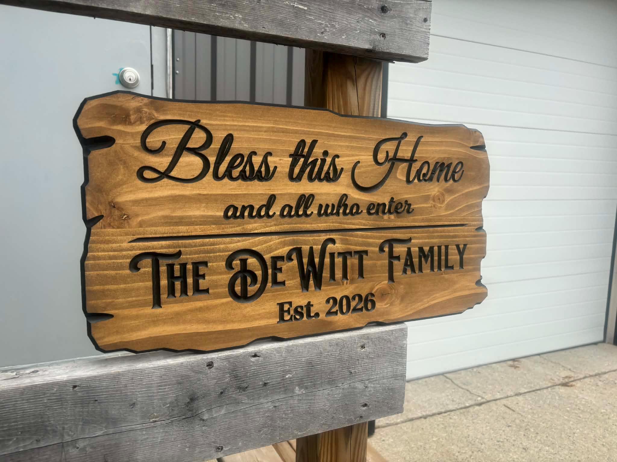 Modern Home Family Name Sign, Personalized Wood Wall Decor, Custom Last ...