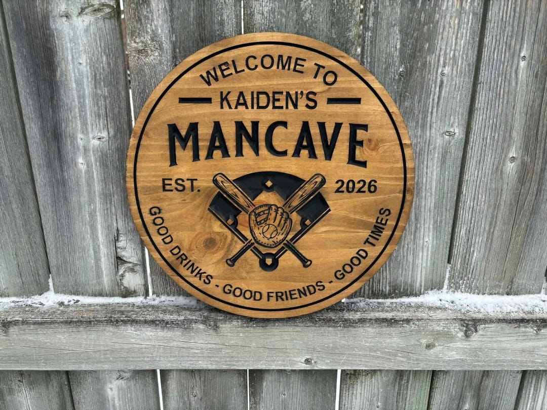 Custom Baseball Player Sign, Engraved Wooden Baseball Sign With Name ...