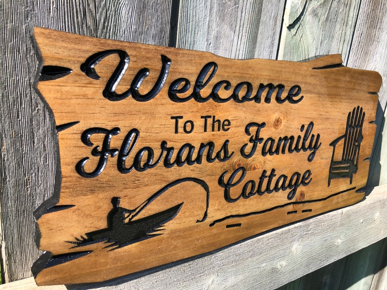 Custom Outdoor Cottage Sign | Personalized Cottage Decor | Rustic ...