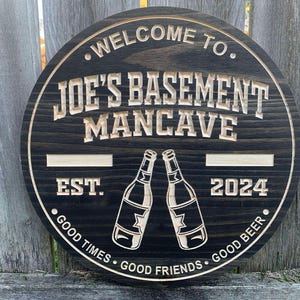 Personalized Bar Sign – Custom Wooden Bar Decor, Home Pub Sign, Man Cave Gift, Rustic Wall Art, Family Name Bar Sign