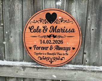 Personalized Wedding Gift | Custom Anniversary Wood Wall Art | Couples Decor | 5 Year Anniversary Gift | Just married memorial
