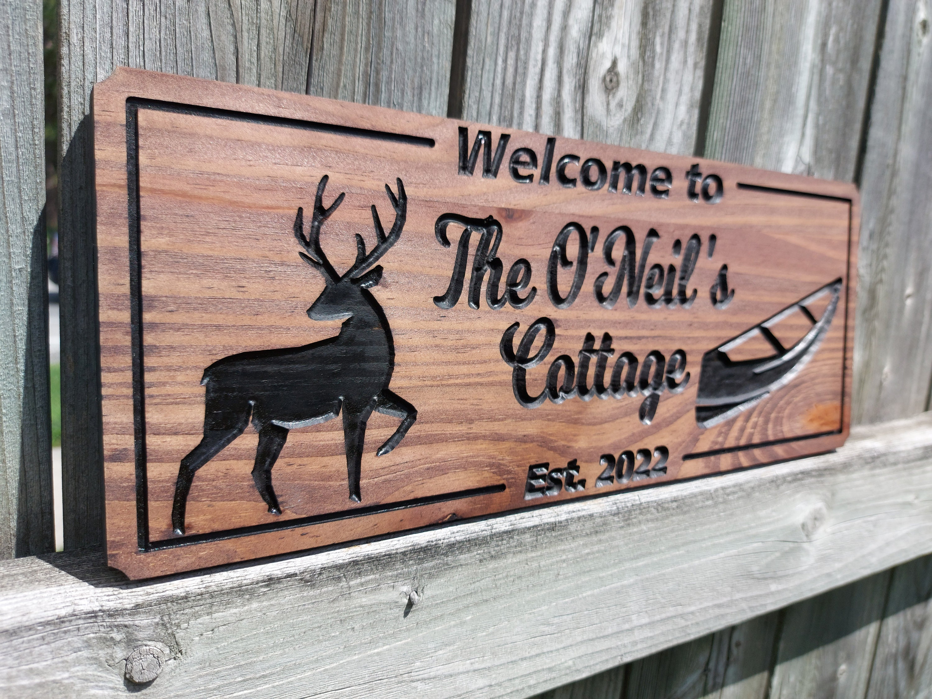 Custom Cottage Sign | Custom Engraved Sign | Outdoor Cottage Sign ...