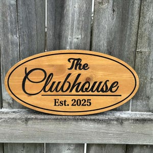 Custom Outdoor Wooden Sign Engraved Housewarming Gift Anniversary Gift Carved Wood Cottage Sign Rustic Oval Personalized Family Name Decor