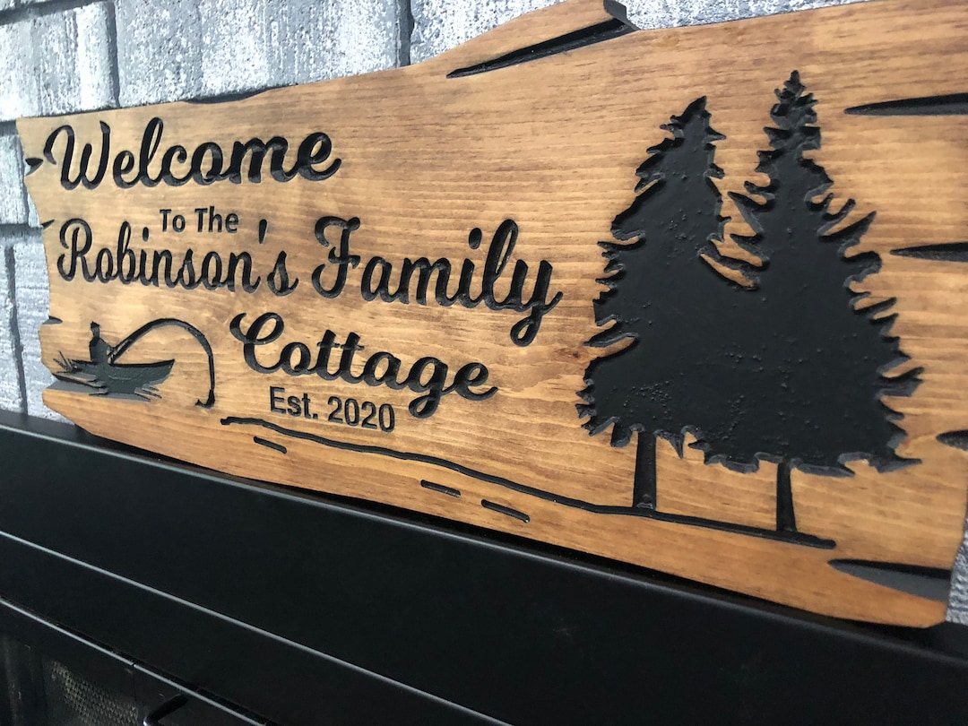 Outdoor Cottage Sign Custom Cottage Sign Wood Cottage Sign Etsy