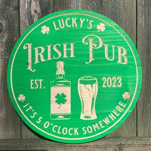 Letrero de bar personalizado / Letrero de madera personalizado / Letrero de bar de madera / Letrero de madera grabado personalizado / Letrero de pub irlandés / Letrero para beber