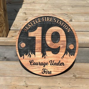 Custom Firefighter Sign – Personalized Fireman Gift, Fire Dept Wall Art, Station Decor, First Responder Tribute Sign