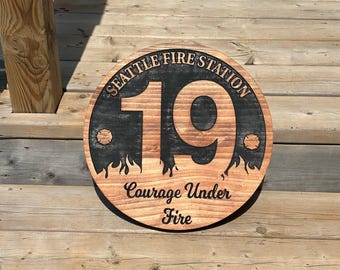 Custom Firefighter Sign – Personalized Fireman Gift, Fire Dept Wall Art, Station Decor, First Responder Tribute Sign