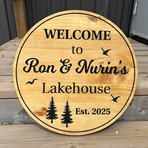 Lakehouse Wall Art - Cottage Wall Art- Custom Name Sign - Personalized Wood Sign - Couples Sign - House Warming Gift- Anniversary Gift