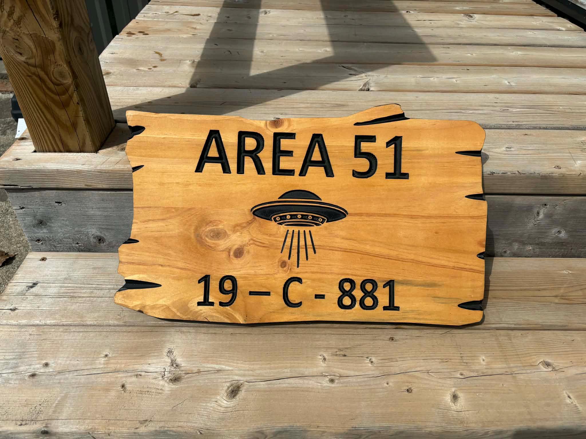 Custom Wooden UFO Sign | Alien Sign | Gift for Him | Custom Cottage ...