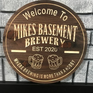 Custom Wood Bar Sign | Custom Name Engraving | Personalized Bar Sign | Wooden Engraved Sign | Pub Sign | Wood Sign
