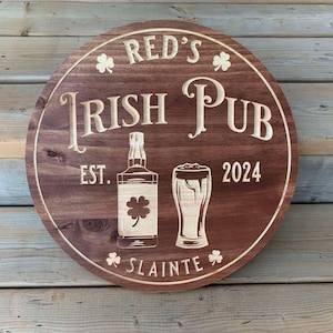 Custom Bar Sign | Personalized Wood Sign | Wooden Bar Sign | Custom Engraved Wood Sign | Irish Pub Sign | Drinking Sign