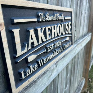 Personalized Wooden Lake House Wall Art| Nautical Decor | Custom Cottage Sign | Boathouse Decor | Lake House Gift | Lake Gifts | Beach Decor