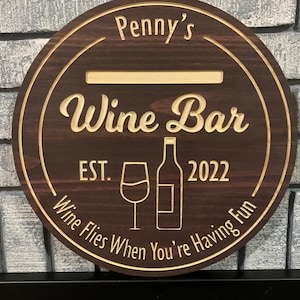 Rustic Wood Wine Sign – Wine Decor for Kitchen or Bar, Wine Lover Gift, Farmhouse Wall Art, Handmade Cabin or Bar Wine Sign