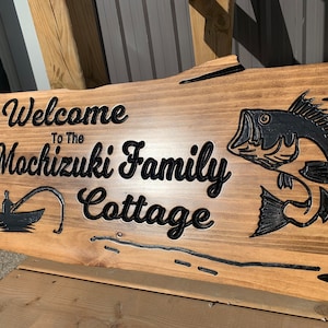 Outdoor Cottage Sign | Custom Cottage Sign | Wood Cottage Sign | Anniversary Gift | Welcome Sign | Rustic Cottage Sign | Engraved Sign