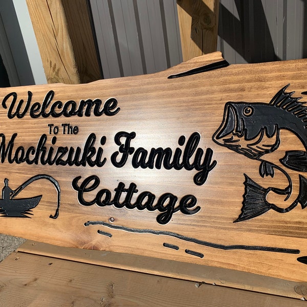 Outdoor Cottage Sign | Custom Cottage Sign | Wood Cottage Sign | Anniversary Gift | Welcome Sign | Rustic Cottage Sign | Engraved Sign