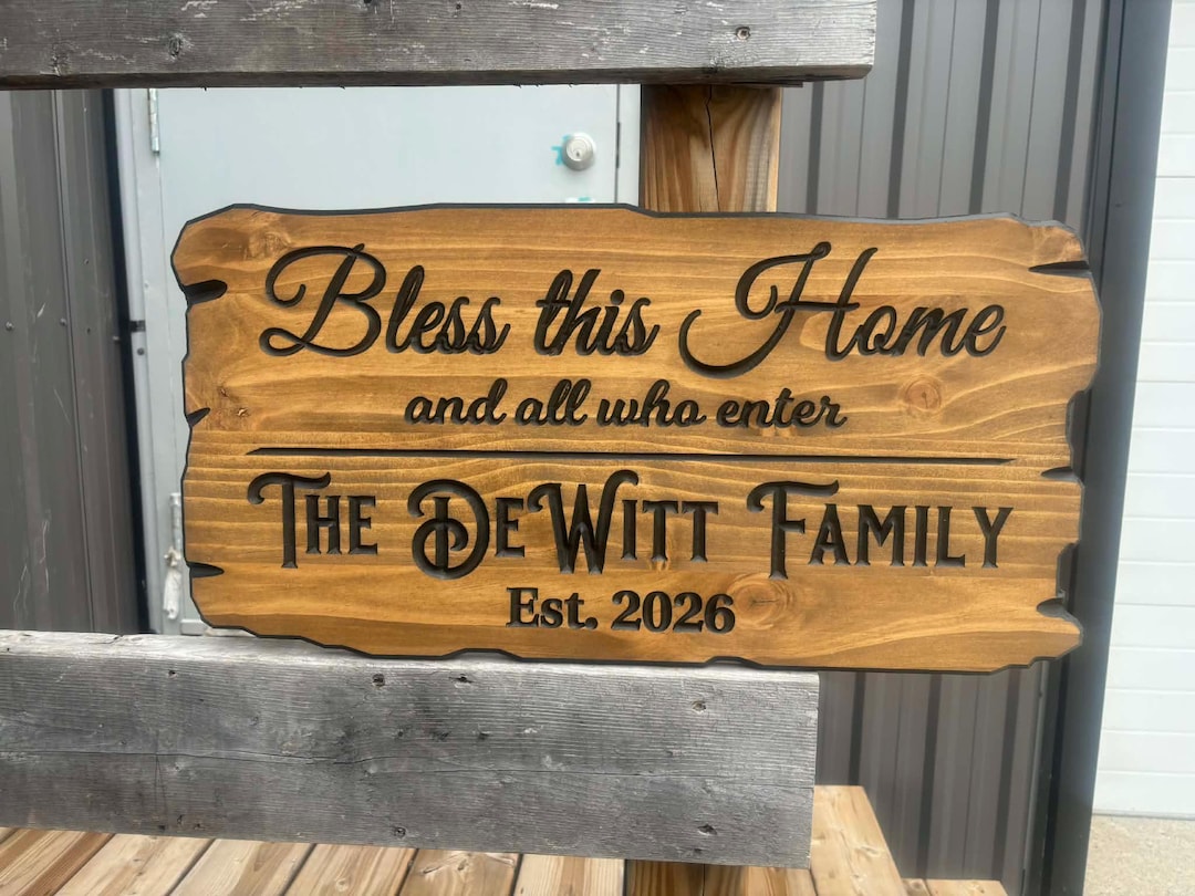 Modern Home Family Name Sign, Personalized Wood Wall Decor, Custom Last ...