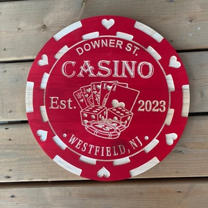 Custom Wood Poker Sign – Poker Room, Bar Sign, Game Room Decor, Personalized Man Cave, Gambler Gift