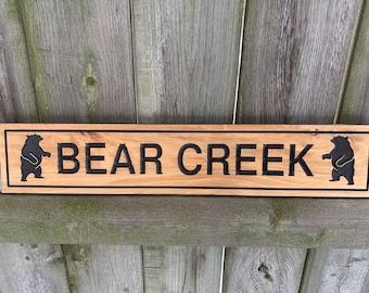 Custom Trail Sign | Outdoor Sign | Personalized Trail Sign |  Engraved Sign | Wood Sign | Lake Sign | Bear Sign